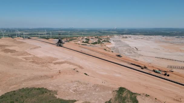 Germany North Rhine Westphalia Coal Mining Pit Tagebau Hambach Drone — Video Stock