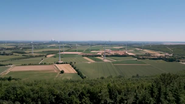 Windmills Elsdorf Germany Drone Bird View More Green Energy Germany — Stockvideo