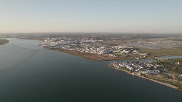 Ισπανική Πόλη Ayamonte Στις Εκβολές Του Ποταμού Guadiana Huelva Ισπανία — Αρχείο Βίντεο