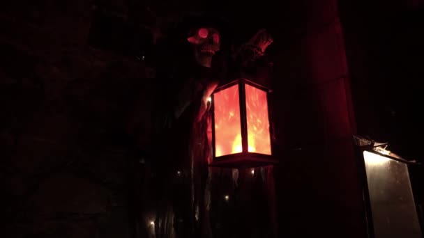 Lantern Dark Room — Vídeo de Stock