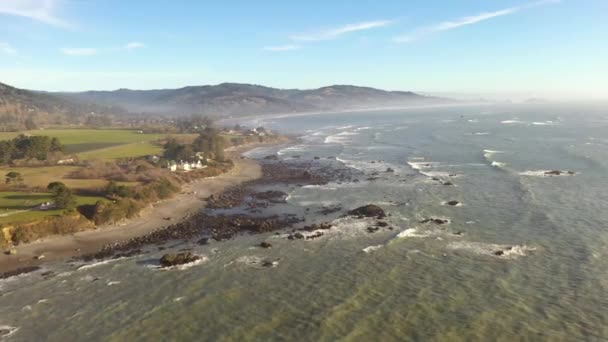 Mcvay Rock State Recreation Site Brookings Oregon Scenic Aerial View — Vídeos de Stock