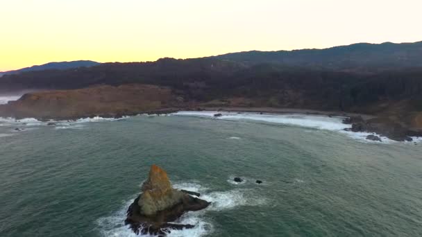 Drone View Lone Ranch Beach Oregon Coast Brookings View Beach — Stock video