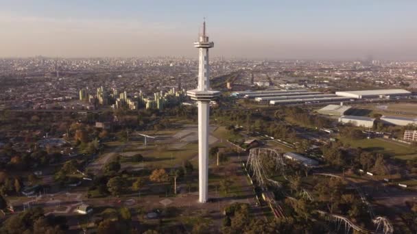 Aerial View Torre Espacial Torre Interama 200 Metres High Observation — Video