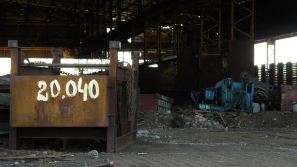 Exterior View Abandoned Soviet Heavy Metallurgy Melting Factory Liepajas Metalurgs — 图库视频影像