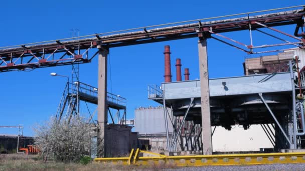 Exterior View Abandoned Soviet Heavy Metallurgy Melting Factory Liepajas Metalurgs — 图库视频影像