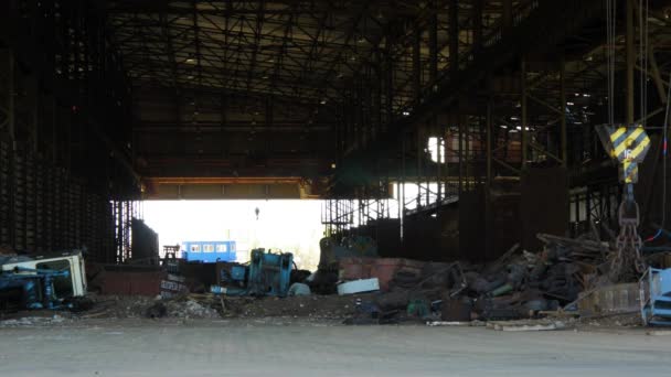 Exterior View Abandoned Soviet Heavy Metallurgy Melting Factory Liepajas Metalurgs — 图库视频影像