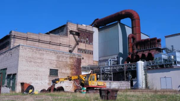 Exterior View Abandoned Soviet Heavy Metallurgy Melting Factory Liepajas Metalurgs — Video