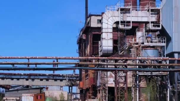 Exterior View Abandoned Soviet Heavy Metallurgy Melting Factory Liepajas Metalurgs — Video Stock