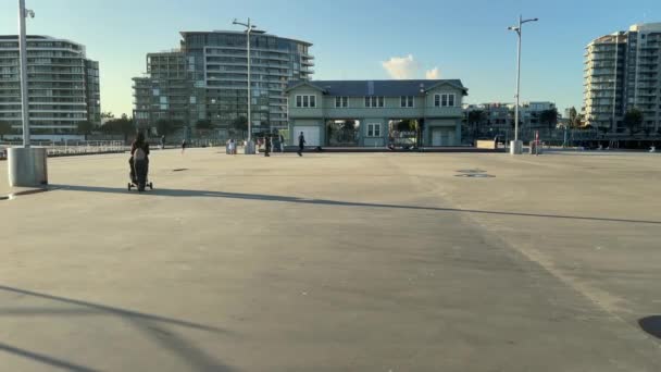 People Enjoying Open Space Historic Princess Pier Port Melbourne — 비디오