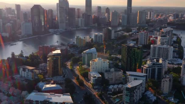 Sunlight Kangaroo Point Suburbs Lambert Street Brisbane City Queensland Australia — Vídeo de Stock
