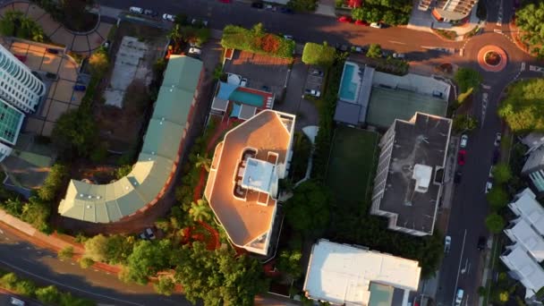 Building Rooftops Busy Lambert Streets Southern Suburbs Kangaroo Point Queensland — Stock video