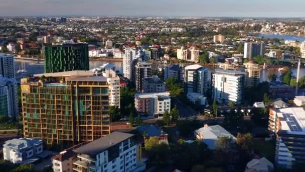 Contemporary Building Apartments Towers Kangaroo Point Southern Suburbs Queensland Australia — Αρχείο Βίντεο