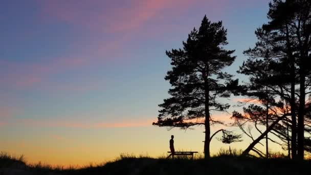 Detachment Society Spending Time Being Lonely Silhouette — Vídeos de Stock