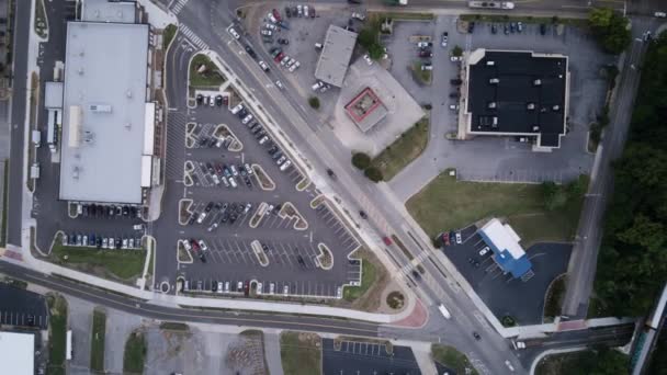 Aerial Hyperlapse Broad Street Intersection Next Publix Elmo Chattanooga — стоковое видео