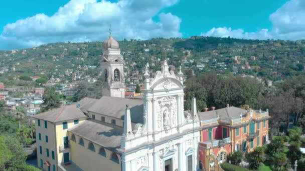 Drone Church Garden Santa Margherita Ligure Portofino Italy — Stok video