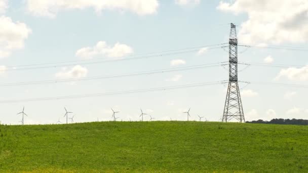 Viable Renewable Electricity Windmill Fantanele Cogealac Wind Farm — Vídeo de stock