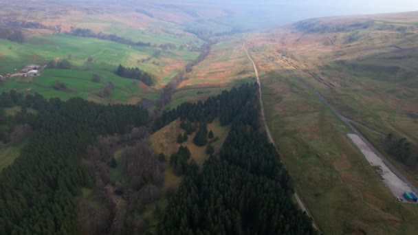 Natural Moorland Landscape Confines Scar House Reservoir Yorkshire Water Dam — Vídeo de stock