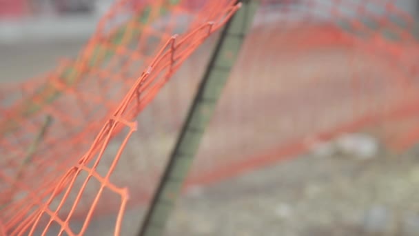 Close Focused Orange Fencing Blurred Background Ontario Toronto Canada — Video Stock