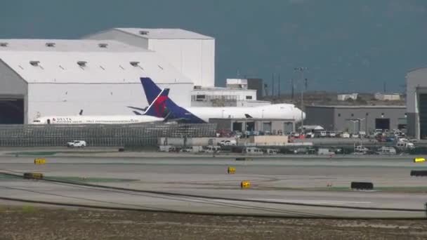Airplanes Parked Large Hangar — Stock Video