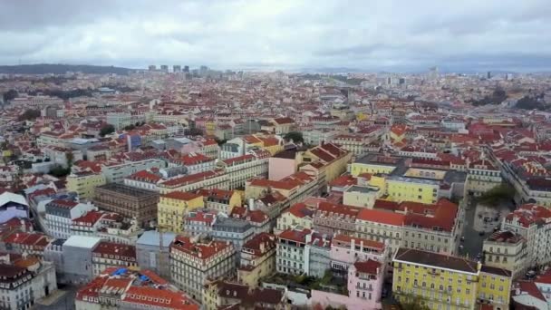 Amazing Drone Shoot Image Historic Old Town Lisbon Alfama Portugal — Stock videók