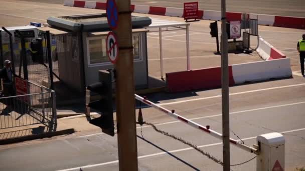 Roadway Closes One Access Roads Gibraltar International Airport — Stock video