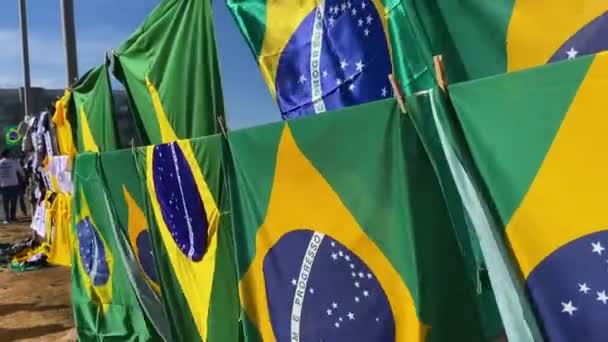 Pro Gun Protest City Brasilia Brazilian President Bolsonario Signed Decree — Stockvideo