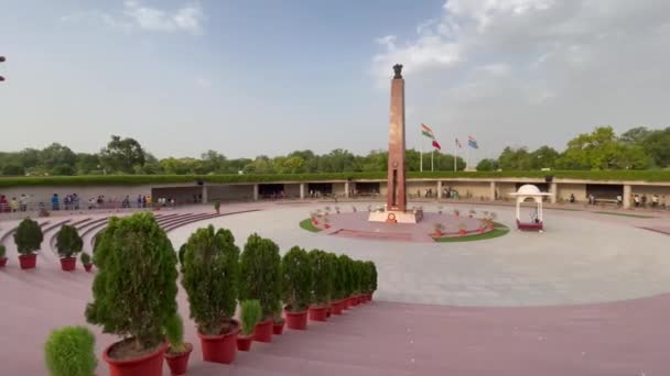 Vista Panorámica Del Monumento Guerra India Plano Amplio — Vídeos de Stock