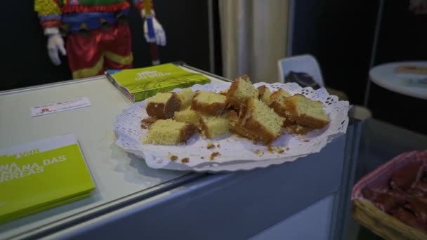 Circle Pan Close Typical Galician Ourense Cake Gastronomic Fair Xantar — Video