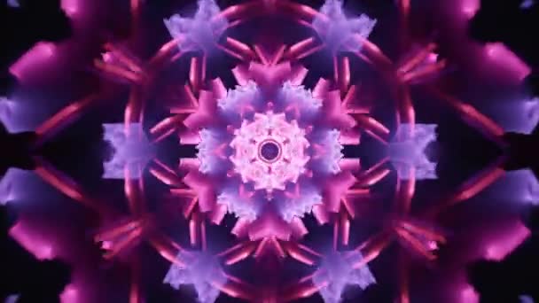 Crystal Neon Fractal Fragment Fusion Beats Purple Blue Fast Trippy — 图库视频影像
