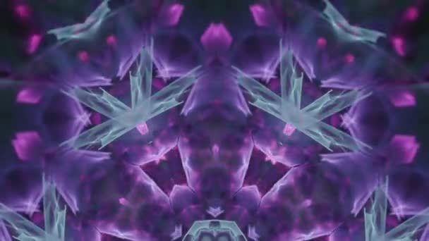 Crystal Neon Fractal Fragment Fusion Beats Purple Teal Colors Fast — Stockvideo