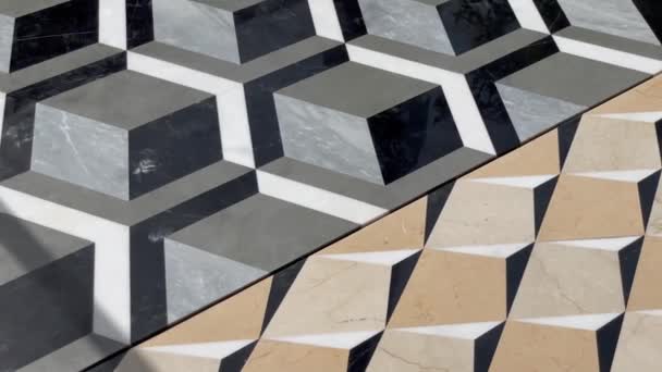 Luxury Marble Geometric Pattern Close — Stock Video