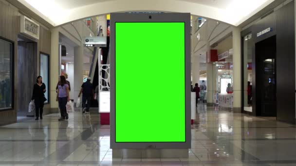 Motion People Shopping Green Screen Billboard Middle Burnaby Shopping Mall — Vídeo de Stock