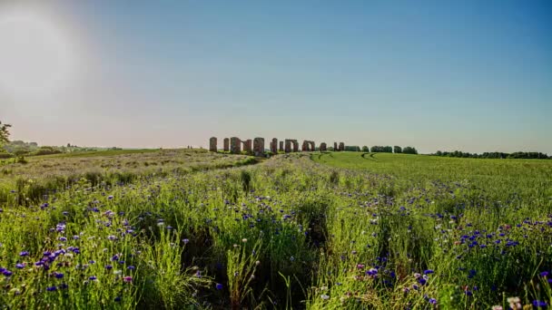 Timelapse Tourist Travel Destination Smiltene Stonehenge Sunny Day — Stok video