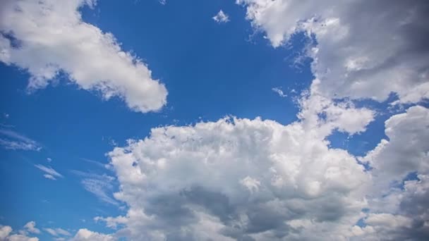 Blue Sky Fluffy White Clouds Moving Time Lapse Concept Heaven — Stok video