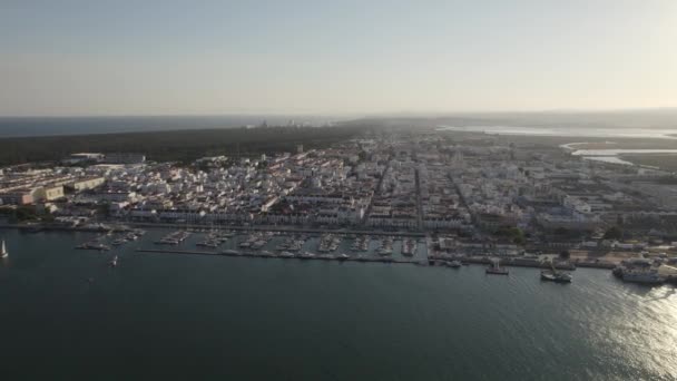 Aerial View Cityscape Vila Real Santo Antnio Portugal Sunset — Stock Video