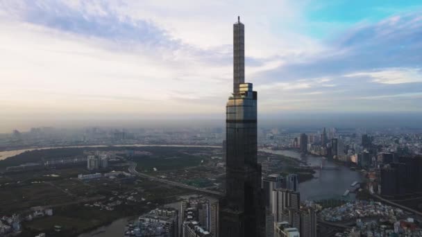 Top Landmark Business Skyscraper Aerial View Commercial Building — Vídeos de Stock