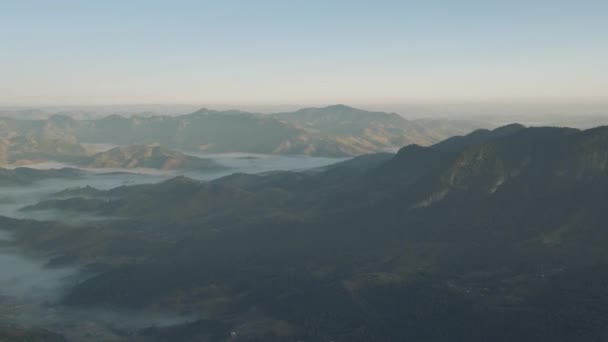 Panning View Pedra Bau Surrounding Area Sunrise — 图库视频影像