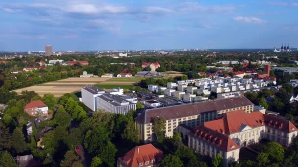 Geheimes Staatsarchiv Preuischer Kulturbesitz Daring Aerial View Flight Fly Backwards — Vídeos de Stock