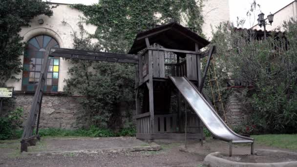 Playground Backyard Castle — Stock video