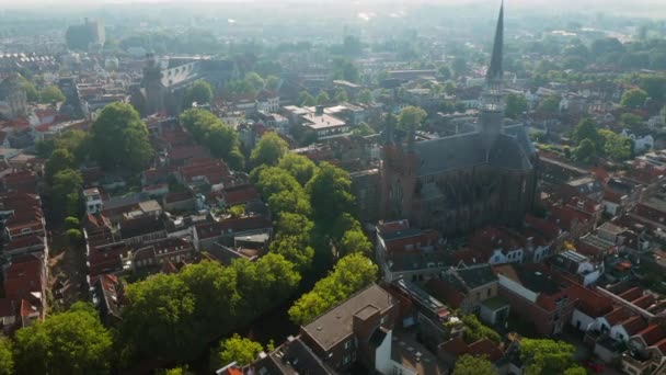 Sint Jozefkerk Church Dutch City Gouda Netherlands Aerial — Vídeo de stock
