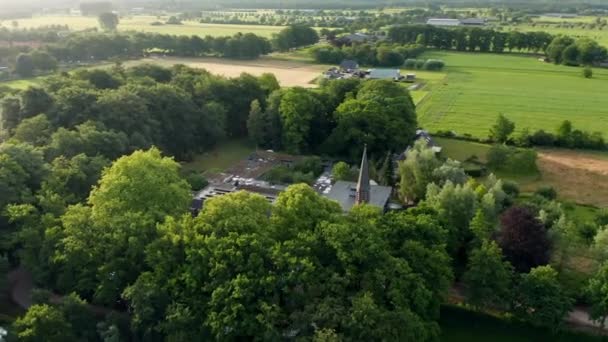 Scenic Landscape Historic Estate Broekbergen Driebergen Rijsenburg Netherlands Aerial Drone — Vídeo de Stock