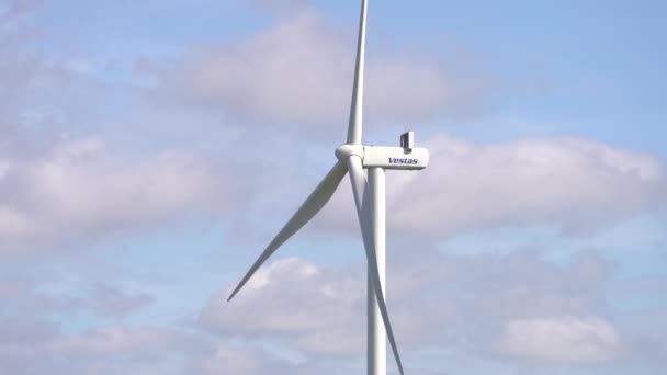 Vestas Wind Turbine Electric Power Production Hadsund Denmark — Video