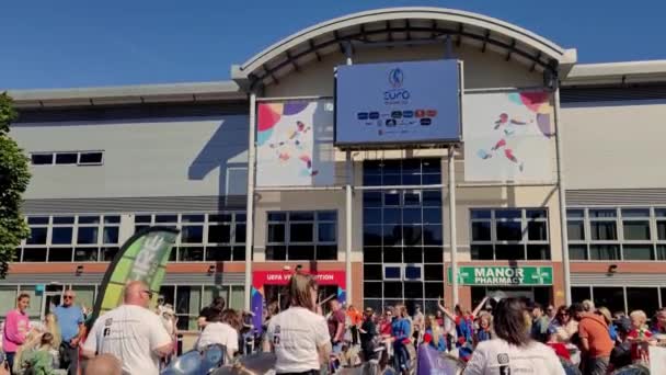 Uefa Kadınları Euro 2022 Leigh Stadyumu Sviçre Portekiz Dışında Çelik — Stok video