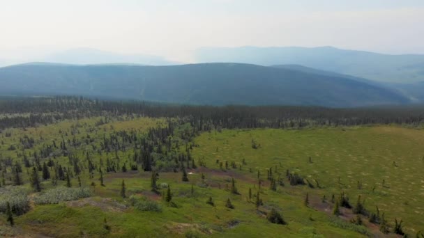Drone Video Wickersham Dome Trail White Mountains Alaska Sunny Summer — Vídeo de Stock