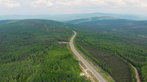 Drone Video Elliott Highway White Mountains Fox Alaska Summer Day — Wideo stockowe