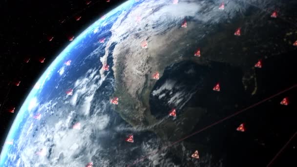 Global Positioning System Gps Satelit Navigasi Atau Satnav Mengirimkan Cakupan — Stok Video