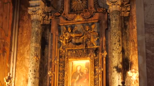 Low Angle Shot Interior Alter Church San Camillo Lellis Rome — Αρχείο Βίντεο