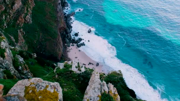 View Precipitous Cliff Pristine Coastline Cape Point South Africa — 비디오