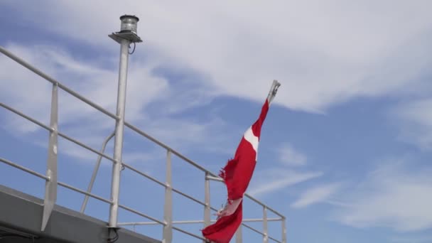 Norway Flag Ferry Hirtshals Kristiansand — Stockvideo