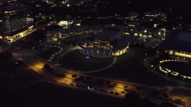 Дрон Центра Техаса Центре Остина Ночью — стоковое видео